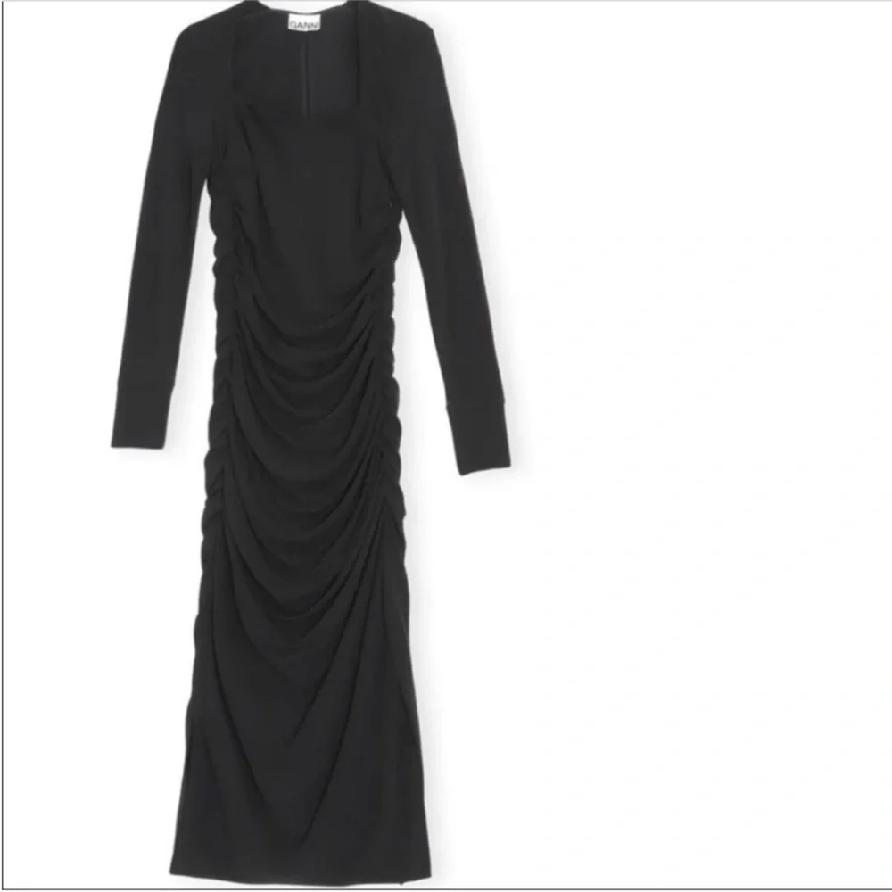 GANNI Ruched crepe midi dress - Picture 11 of 16